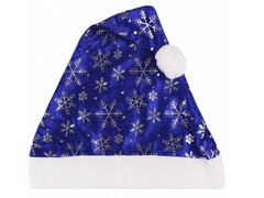 48344 [НУ-5318]Колпак новогодний ИЗЯЩНЫЙ синий 28*38см НУ-5318