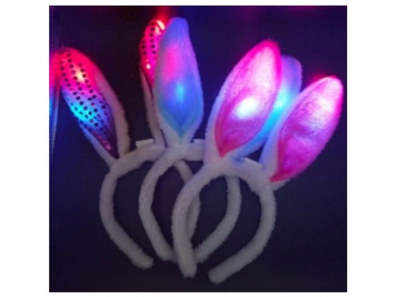 Купить оптом Ободок «УШКИ ЗАЙЧИКА» со светодиодной подсветкой НУ-2495 в Луганске