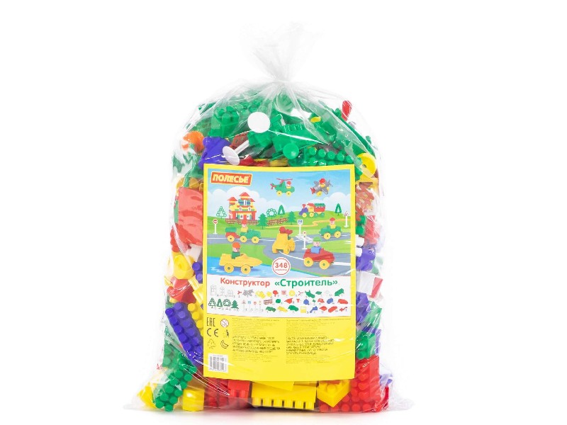 Конструктор "Строитель" 348 эл. в пакете