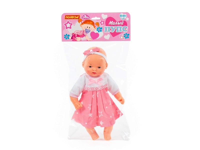 Пупс "Милый" 28 см в платье в пакете