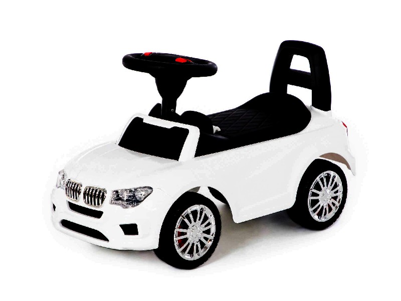 Каталка-автомобиль "SuperCar" №5 со звуковым сигналом белая