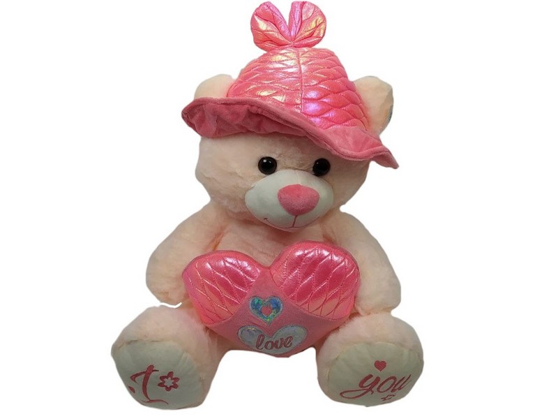 Медведь в шляпе с сердцем 60 см SMD2557-1#