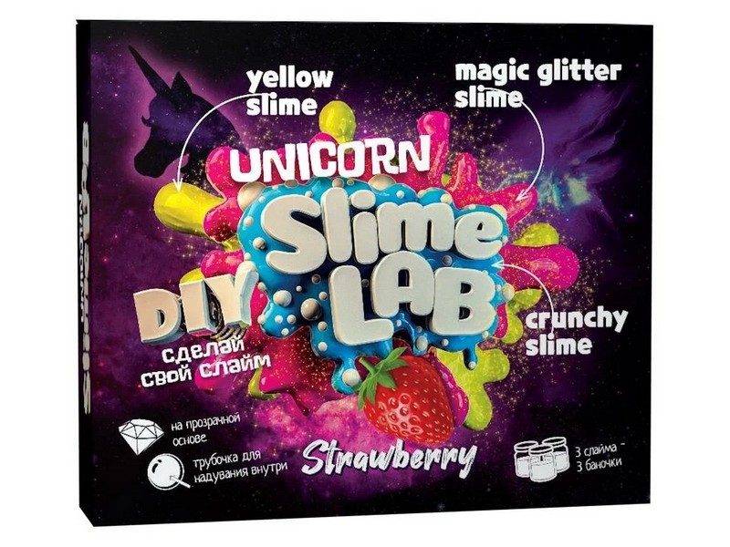 Набор для изготовления слаймов «Слайм лаб. Юникорн» клубника