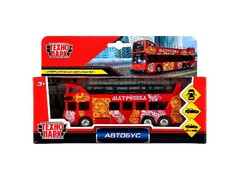 50623 [SB-16-21-1-WB]Технопарк. Автобус двухэтажный металл. инерц. 15 см (открыв. двери, багажник)