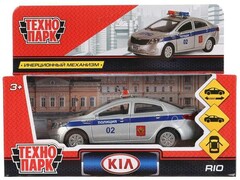 Технопарк. Машина "KIA RIO ПОЛИЦИЯ" металл. инерц. 12 см (открыв. двери, багажник)