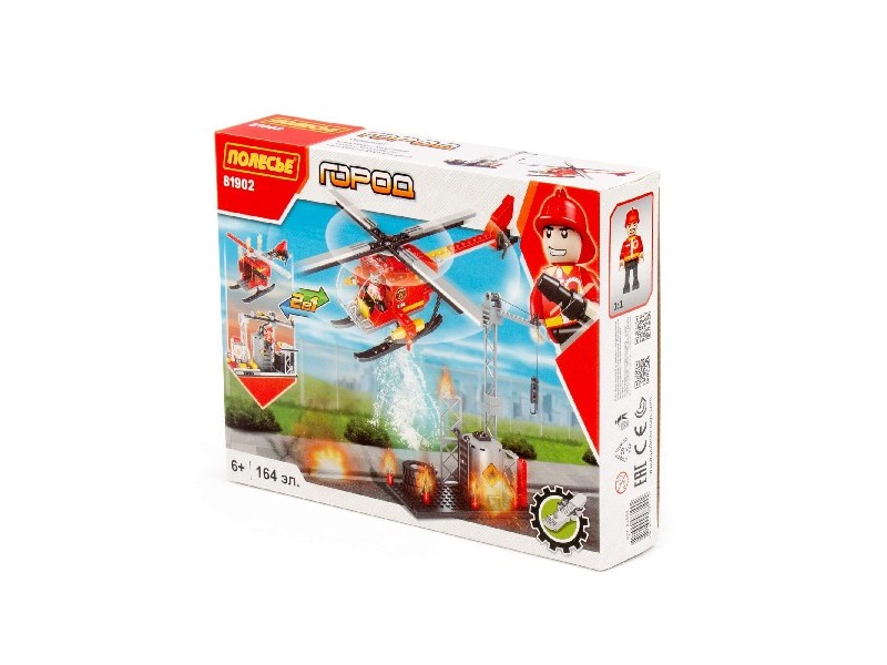 Конструктор "Классик" "Город. Пожарная часть-1.4" 164 эл. в коробке