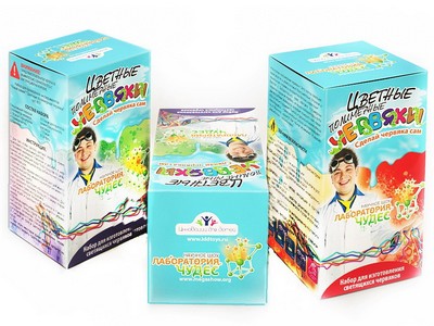 Набор для опытов и экспериментов "Цветные полимерные червяки"