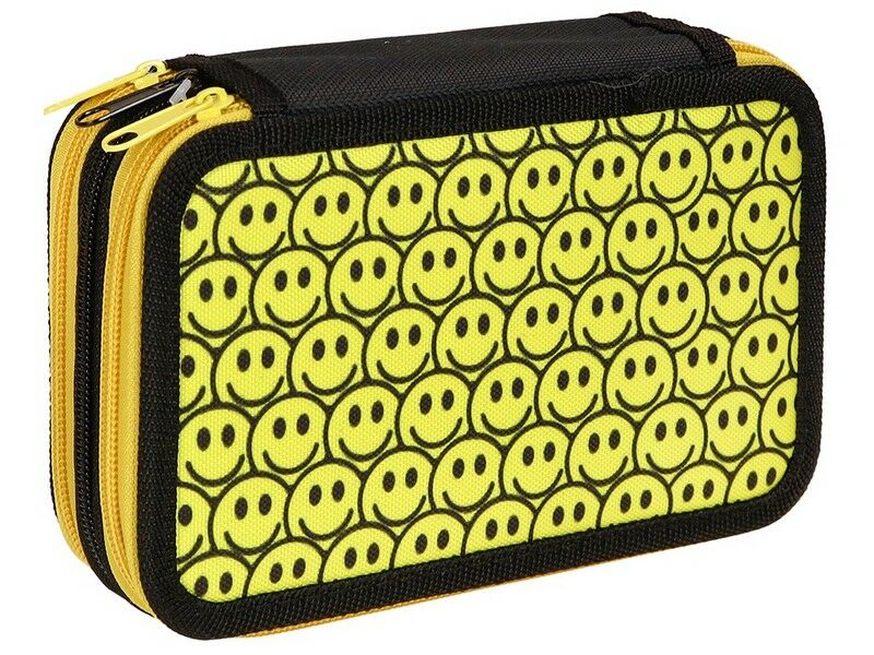 Пенал 3 секции МНОЖЕСТВО СМАЙЛИКОВ 190*115 мм (печать на ткани) ПН-9829