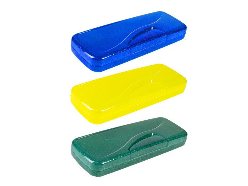 Пенал цветной МИКС с блестками 75*205*26 мм (пластик) ПМ-2066