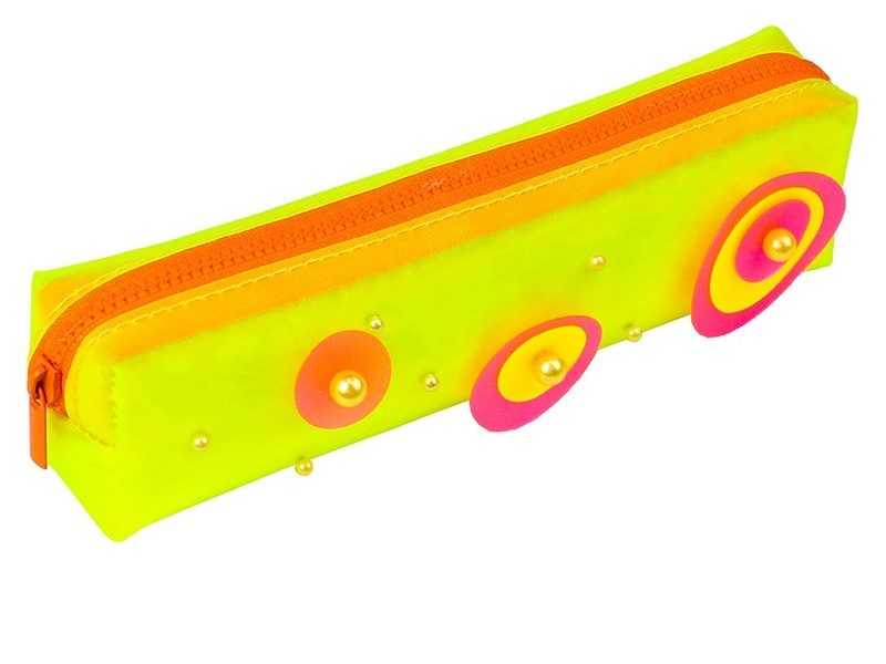 Пенал-косметичка "ЛИМОН, ЖЕМЧУГ И КРУГИ" 20*4*5 см (ПВХ)