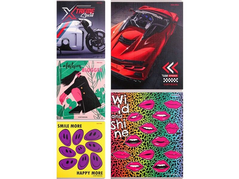 Тетрадь 48л КЛЕТКА "МИКС-3018" (цвет. мелов. обл.)