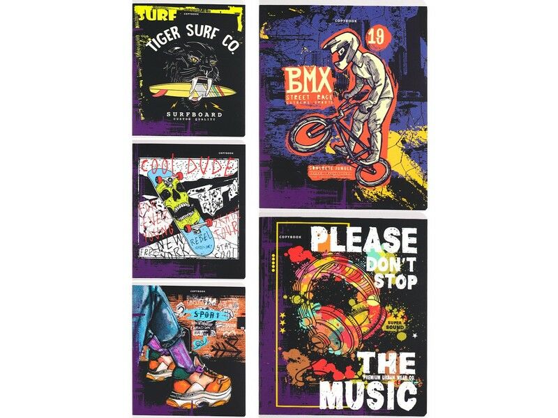 Купить оптом Тетрадь 48 л КЛЕТКА "В СТИЛЕ УРБАН-1" (цвет. мелов. обл.) в Луганске