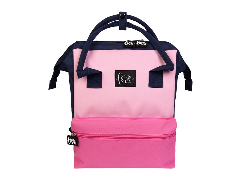 Рюкзак-сумка «ПУДРОВАЯ КОЛЛЕКЦИЯ» 35*28*13 см (на молнии, полиэстер, 3 наружных кармана)