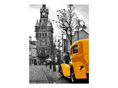 Картина на картоне с красками 28,5х38 см по номерам. РЕТРО АВТОМОБИЛЬ