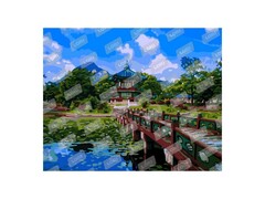Картина на картоне с красками 40х50 см по номерам. ДВОРЦОВЫЙ КОМПЛЕКС КЕНБОККУН