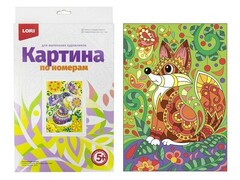 Картина на картоне с красками 20х28,5 см по номерам. ЛИСИЧКА