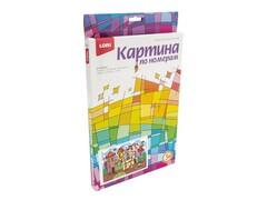 Картина на картоне с красками 20х28,5 см по номерам. РАЗНОЦВЕТНЫЙ ГОРОД