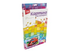 Картина на картоне с красками 20х28,5 см по номерам. АМЕРИКАНСКИЙ ГРУЗОВИК