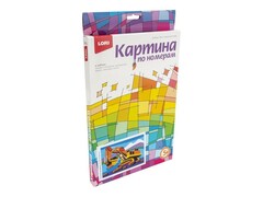 Картина на картоне с красками 20х28,5 см по номерам. СИЛЬНЫЙ ЭКСКАВАТОР