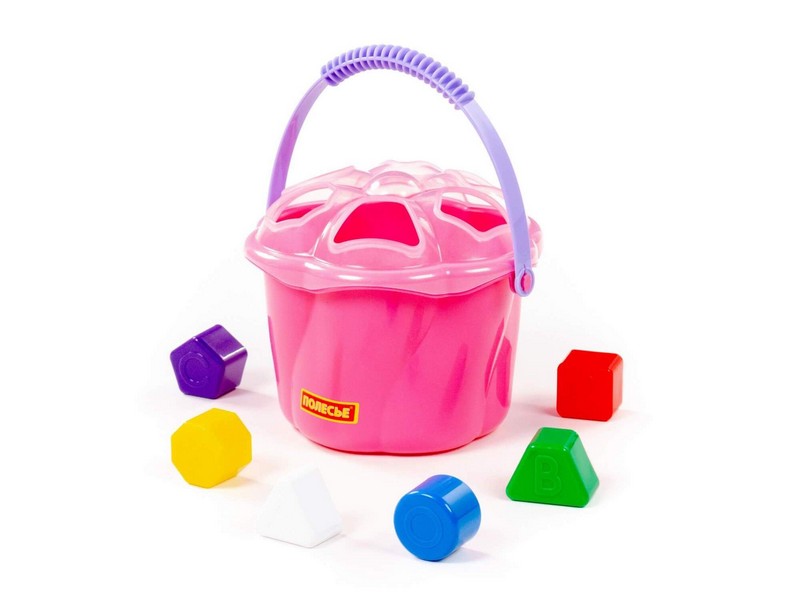 Развивающая игрушка "Ведро Сюрприз" 6 эл. розовый в сеточке