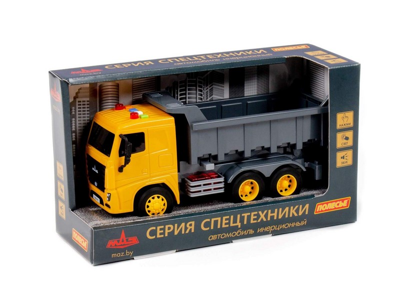 Автомобиль-самосвал инерц. «МАЗ» (свет, звук) в коробке
