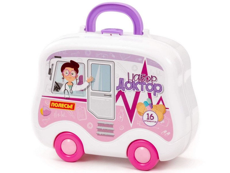 Набор "Доктор №18" 16 эл. в чемоданчике на колёсиках