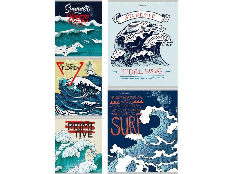 Тетрадь 48л КЛЕТКА "МОРСКАЯ ПЕНА" (цвет. мелов. обл.)