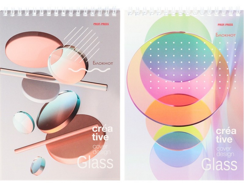 БЛОКНОТ А5 40л клетка "КРЕАТИВНЫЕ ИДЕИ-1" (гребень, цвет. мелов. обл.)