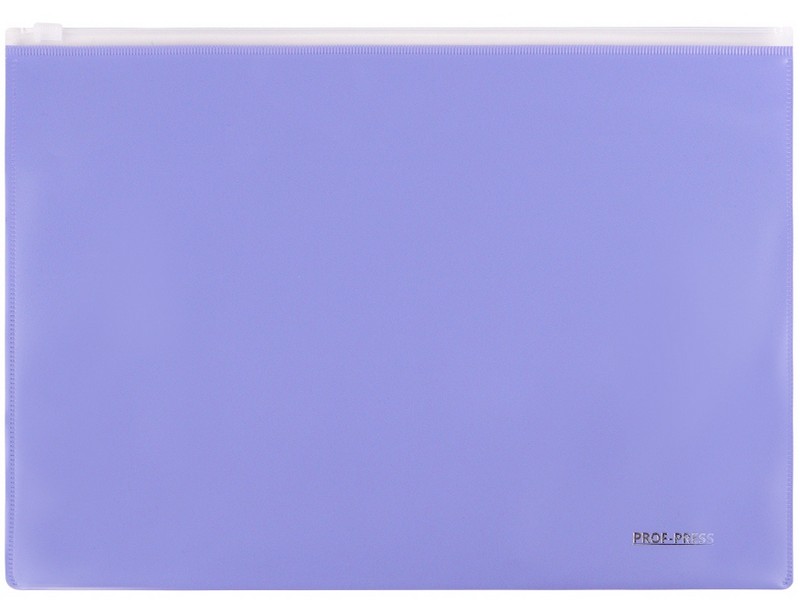 Папка-конверт А4 на молнии 180мкм ГОЛУБАЯ ПК-3043