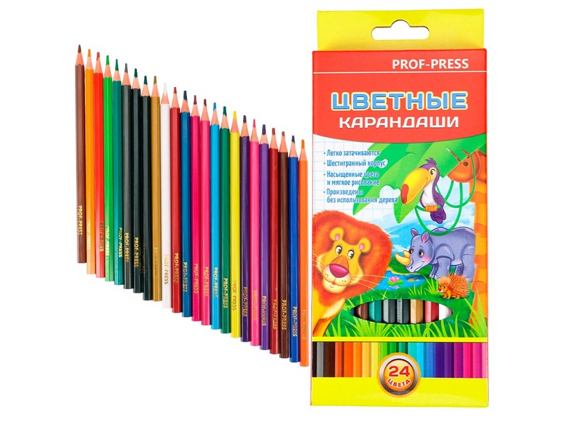 Купить оптом Карандаши цветные 24цв. МУЛЬТИКИ d=2,65мм КЦ-8382 в Луганске