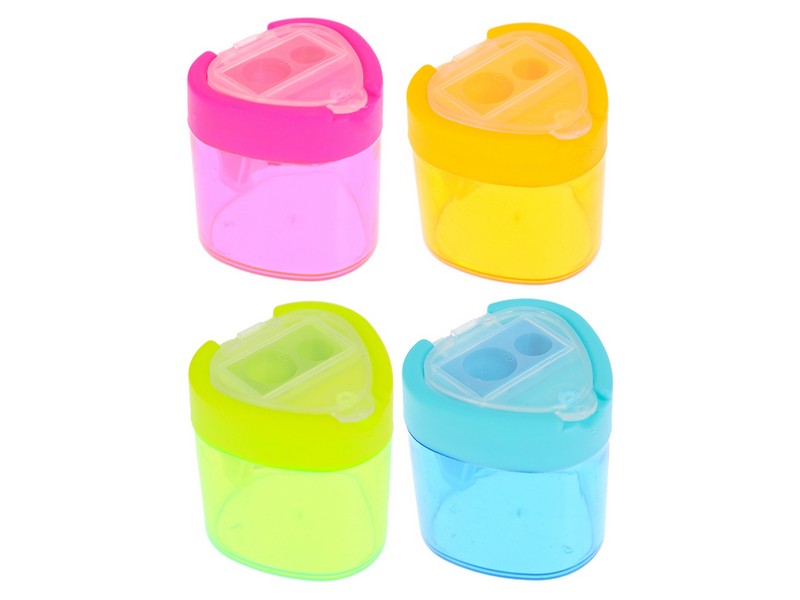 Точилка 2 отверстия с контейнером "СЕРДЕЧКО" (12шт/уп) ТК-3538