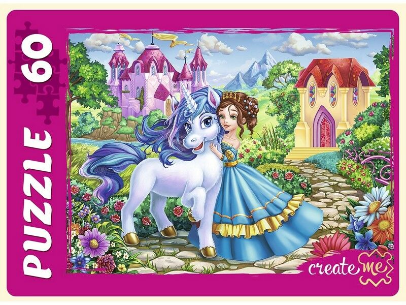 ПАЗЛЫ 60 элементов. ПРИНЦЕССА И ЕДИНОРОГ №4