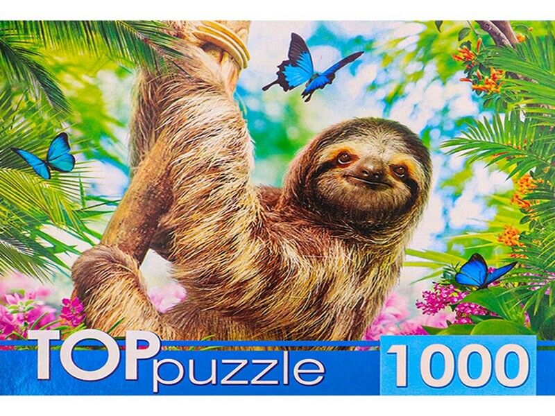 TOPpuzzle ПАЗЛЫ 1000 элементов. ЛЕНИВЕЦ НА ВЕТКЕ