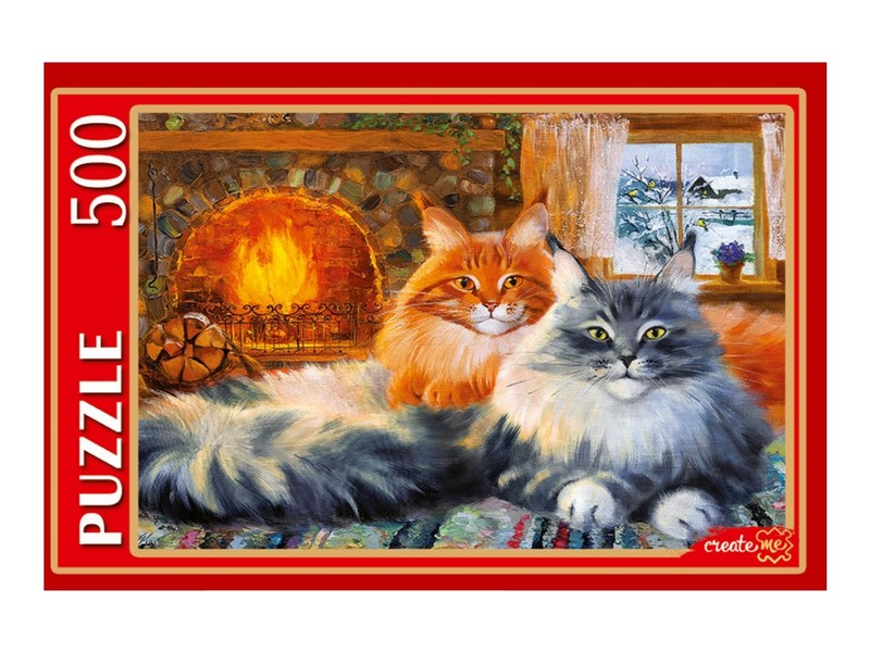 ПАЗЛЫ 500 элементов. Г. КОТИНОВА У КАМИНА. НА ДАЧЕ