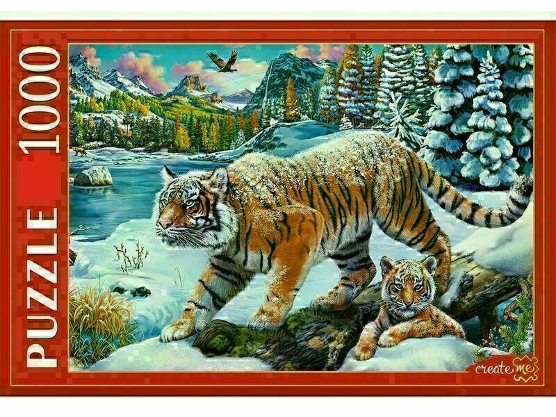 ПАЗЛЫ 1000 элементов. ЗИМНИЕ ТИГРЫ