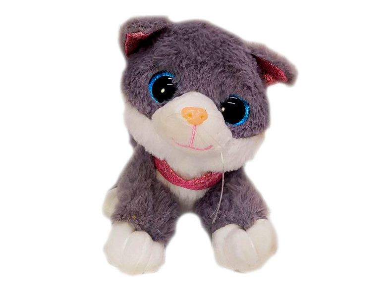 Кошка перламутр ошейник сер/бел 5-3302-25