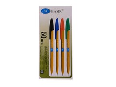54289 [МС-1147С-1]Ручка масляная «BASIR» желтый корпус 1мм СИНЯЯ (50шт/уп)