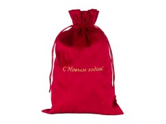 Мешочек из бархата КРАСНЫЙ с затяжным шнурком 20*30см 88440
