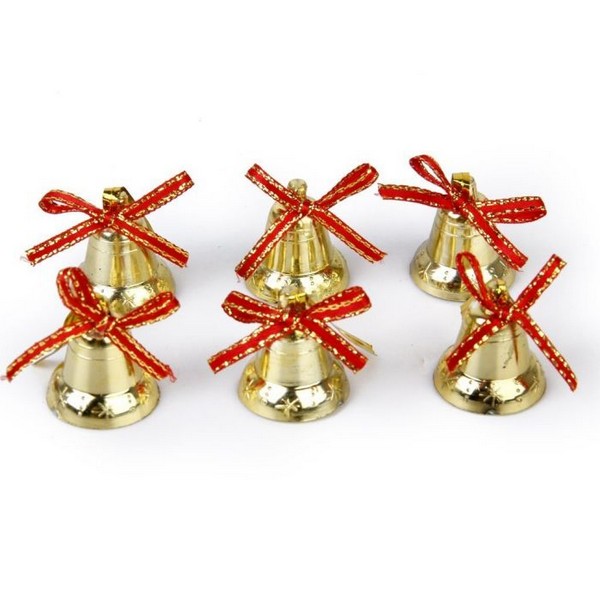 Набор подвесок КОЛОКОЛЬЧИКИ В ЗОЛОТЕ 2,5 см (6шт/уп) 88502