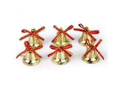 54357 [88502]Набор подвесок КОЛОКОЛЬЧИКИ В ЗОЛОТЕ 2,5 см (6шт/уп) 88502