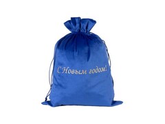 Мешочек из бархата СИНИЙ с затяжным шнурком 20*30см 86437