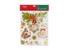 Оконное украшение ПОДВЕСНЫЕ УКРАШЕНИЯ (ПВХ, декор. глиттер) с раскраской 30*38 см 88342