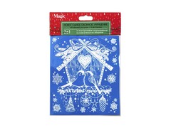 Оконное украшение ПТИЧКИ (ПВХ, декор. глиттер) с раскраской 15,5*17,5 см 88307