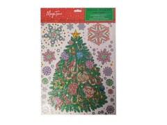 Оконное украшение СЛАДКАЯ ЕЛОЧКА (ПВХ, декор. глиттер) с раскраской 30*38 см 86044