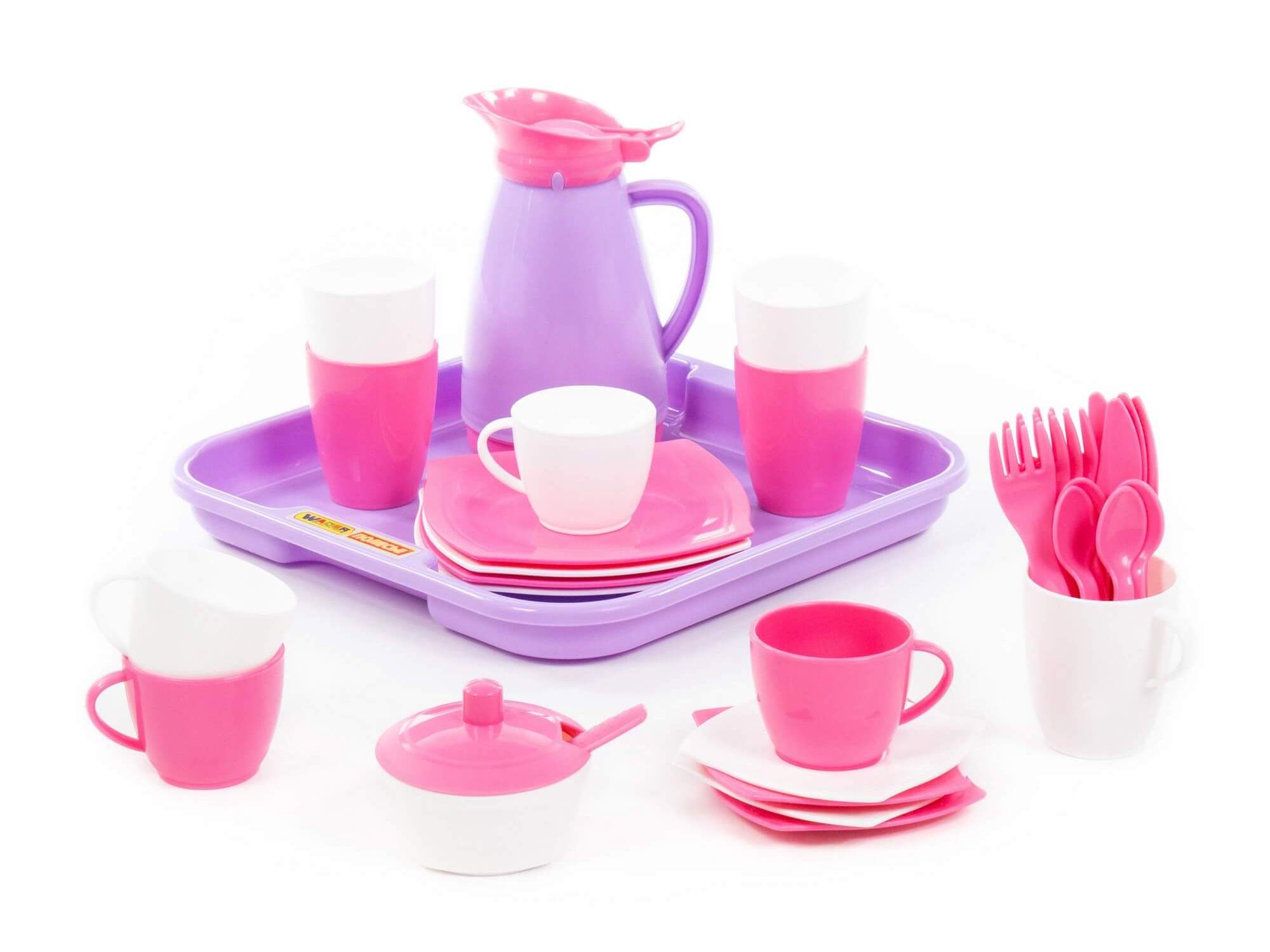 Набор посуды "Алиса" с подносом на 4 персоны (Pretty Pink)