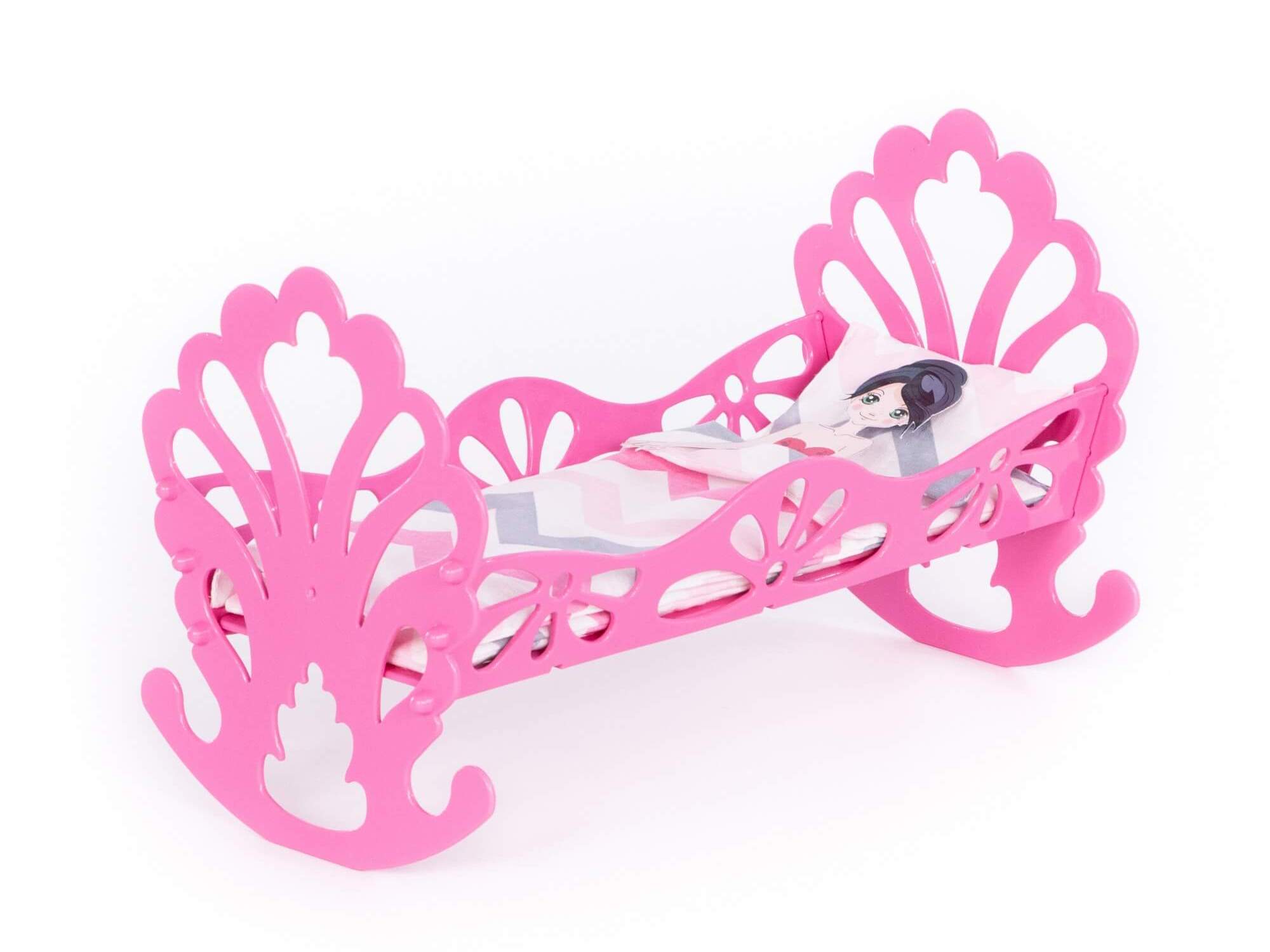 Купить оптом Кроватка-качалка сборная с бумажной куклой и постельным бельём в пакете в Луганске