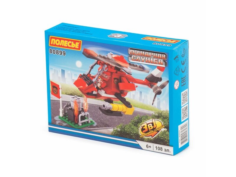 Конструктор "Классик" "Пожарная служба-1.3" 108 эл. в коробке