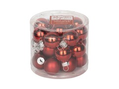 55094 [89655]Набор ШАРЫ КРАСНЫЕ из стекла 2,5 см (24шт/уп) 89655