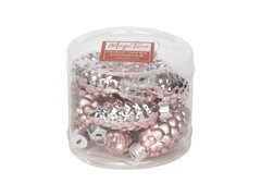 Набор подвесок РОЗОВЫЕ ШИШКИ из стекла 5 см (8шт/уп) 89671