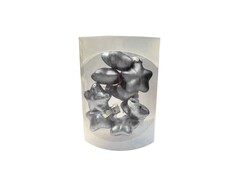 55108 [89674]Набор подвесок СЕРЕБРЯНЫЕ ЗВЕЗДЫ из стекла 5 см (8шт/уп) 89674